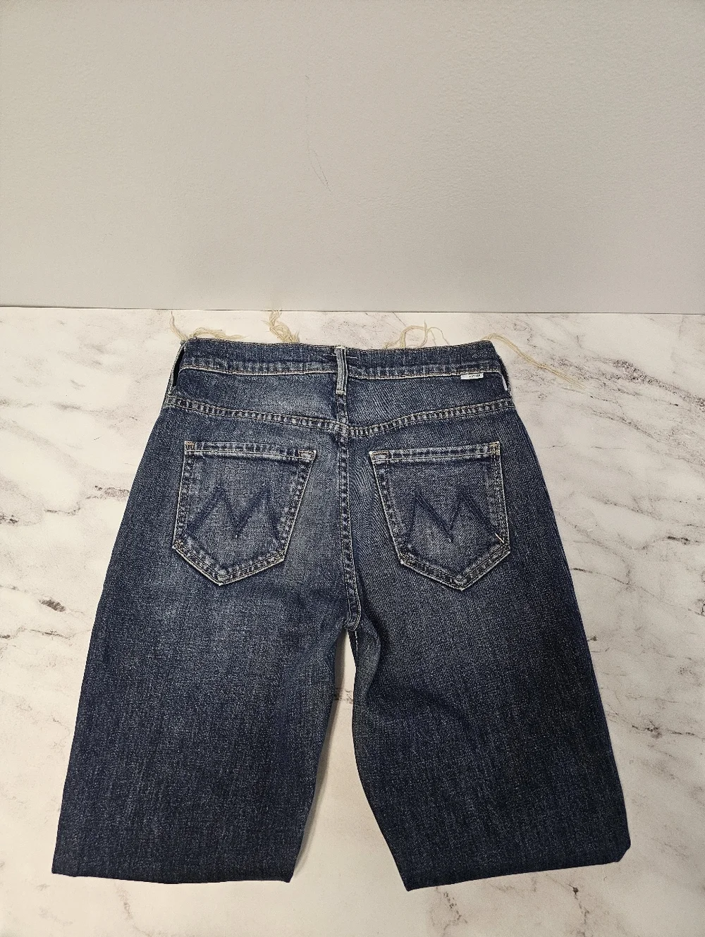 MOTHER The Stunner Fray High Rise  Roasting Nuts Blue Skinny Jeans 25 Preowned - Picture 6 of 11
